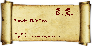 Bunda Róza névjegykártya
